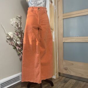 BILLABONG Women's Pants Size 26 Free Fall Wide Leg High Rise Raw Hem Terra Cotta